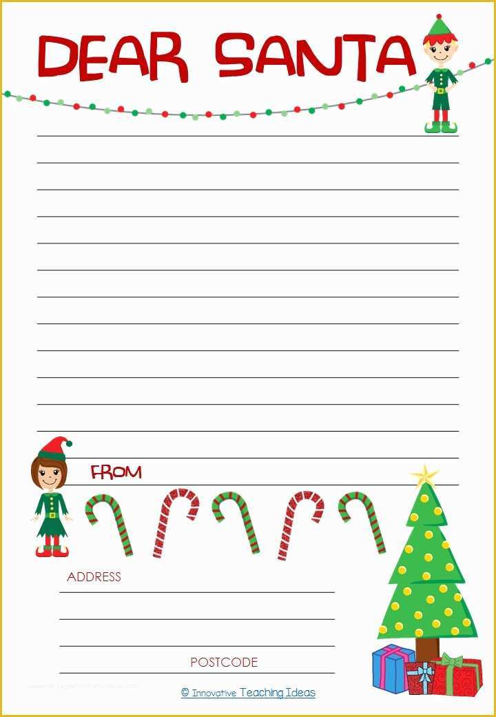 Dear Santa Letter Template Free Of Dear Santa Letter Template Freebie — Literacy Ideas