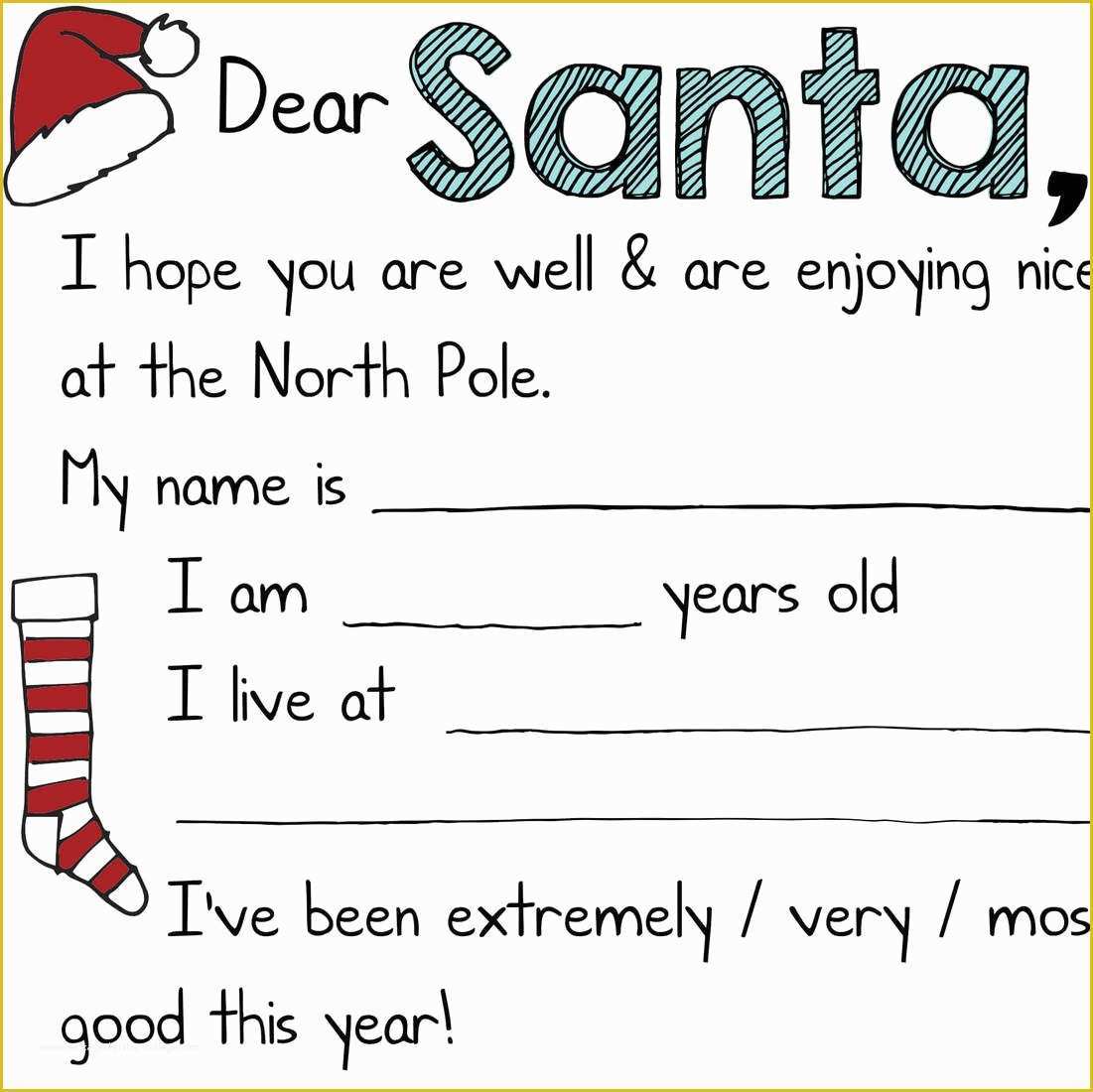 Dear Santa Letter Template Free Of Free Christmas Printables "dear Santa" Letters ⋆ Mama Geek