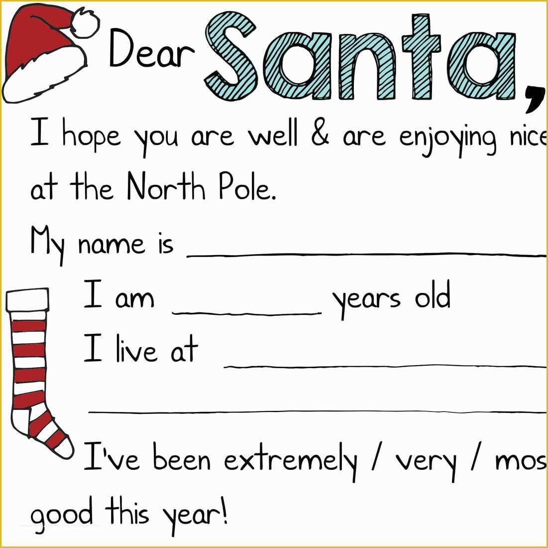 Dear Santa Letter Template Free Of Free Christmas Printables dear 