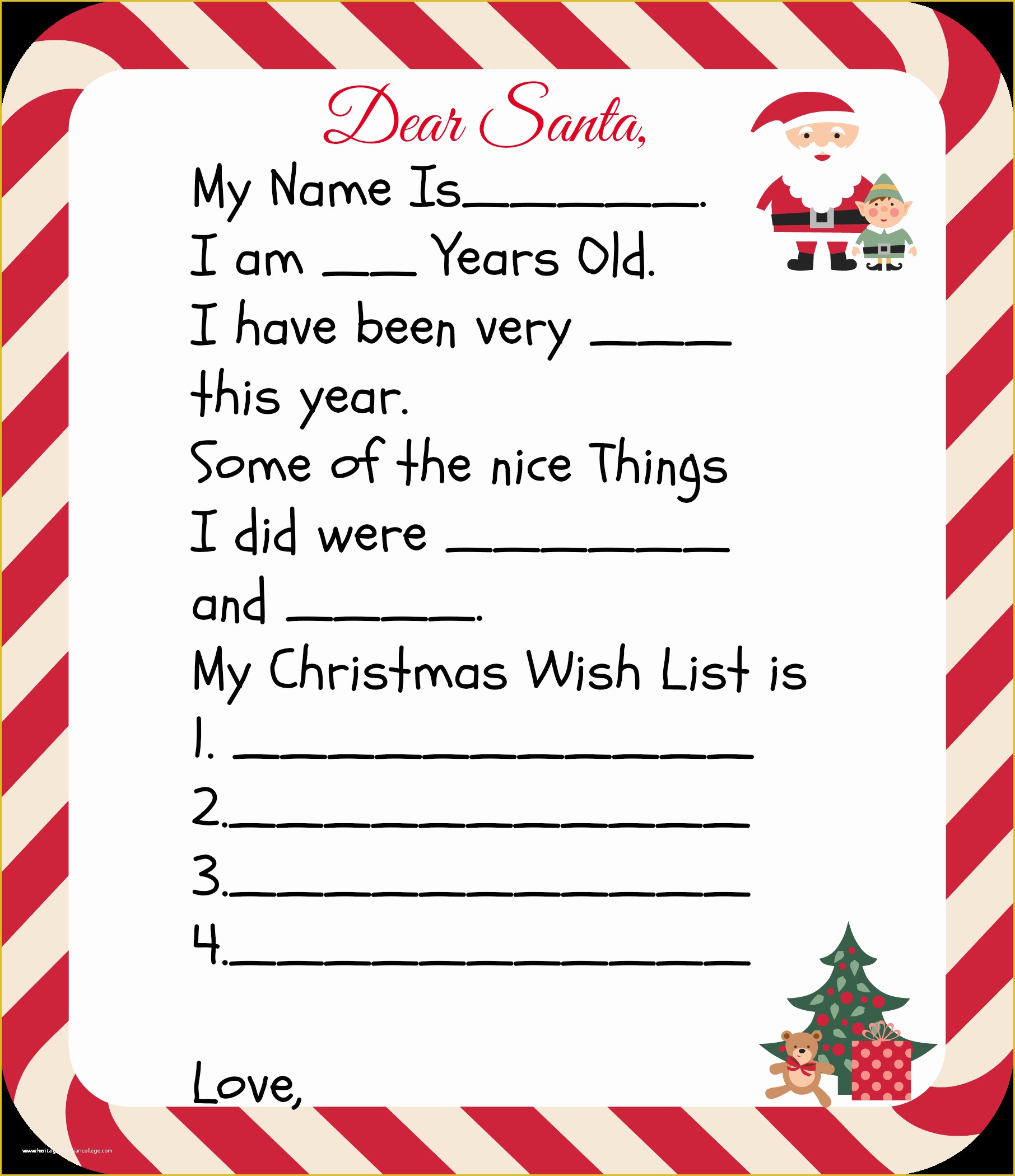 Dear Santa Letter Template Free Of Free Printable Santa Letters for Kids