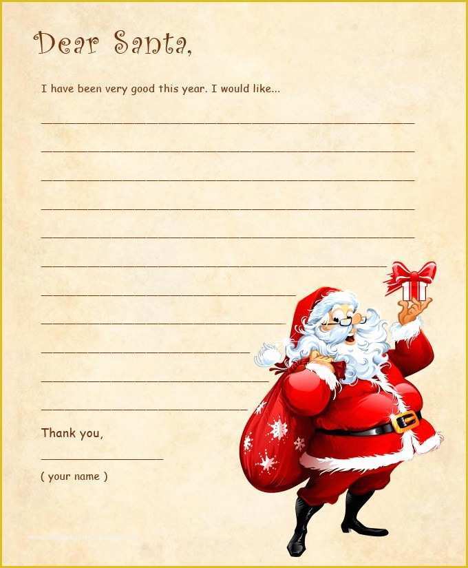 Dear Santa Letter Template Free Of Santa Letter Santa Letter Template