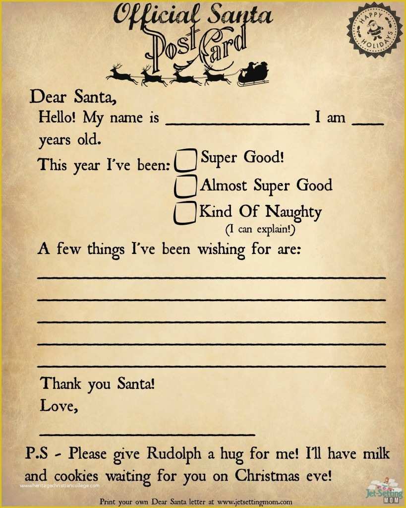Dear Santa Letter Template Free Of Write to Santa the Easy Way Printable Letter to Santa