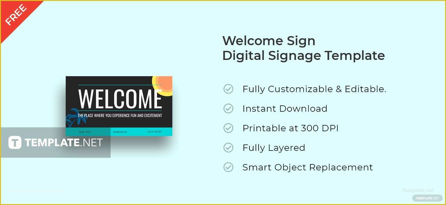 Digital Signage Template Free Download Of Free Wel E Sign Digital Signage Template In Adobe