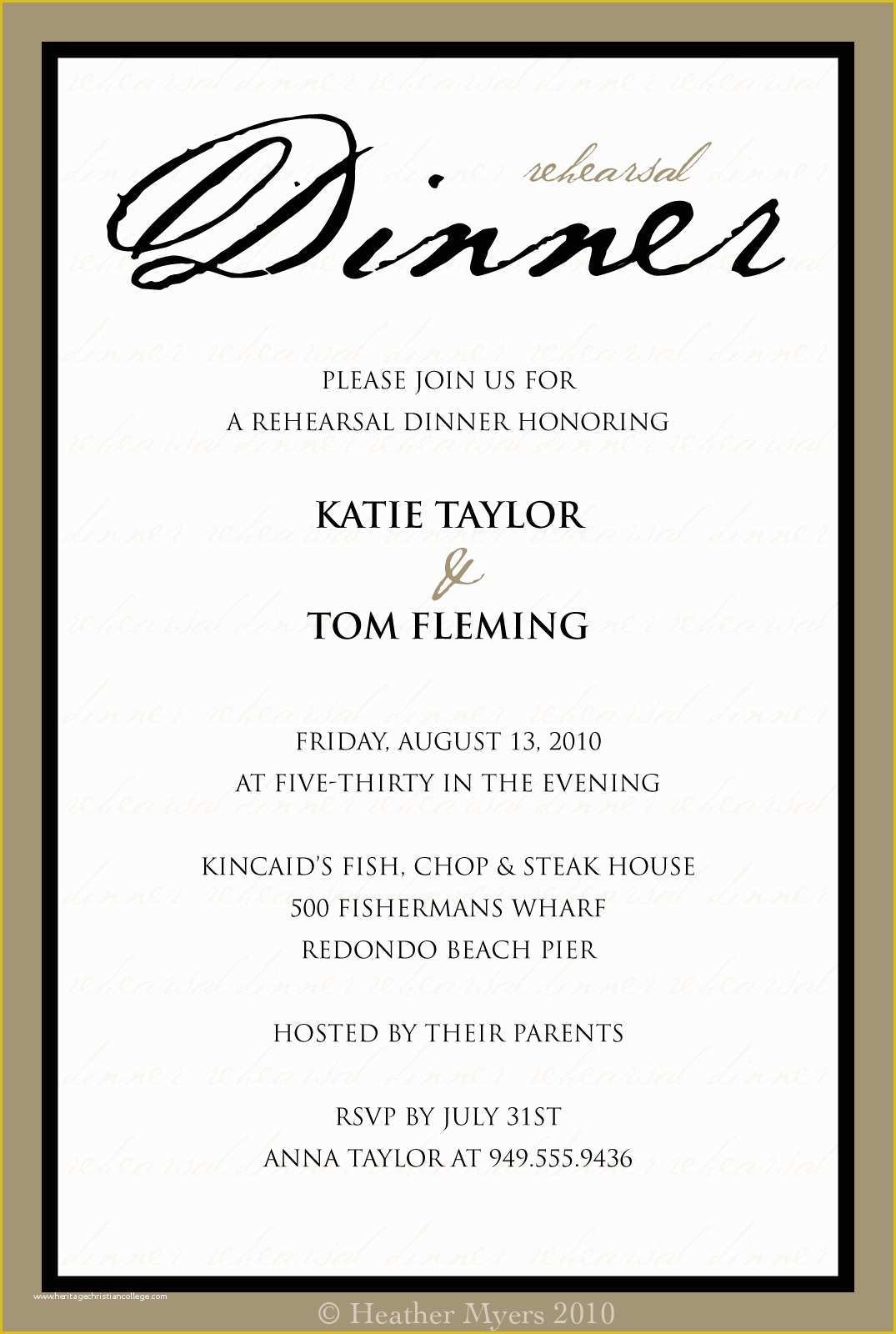Dinner Invitation Templates Free Download Of 10 Best Of Dinner Invitation Template formal