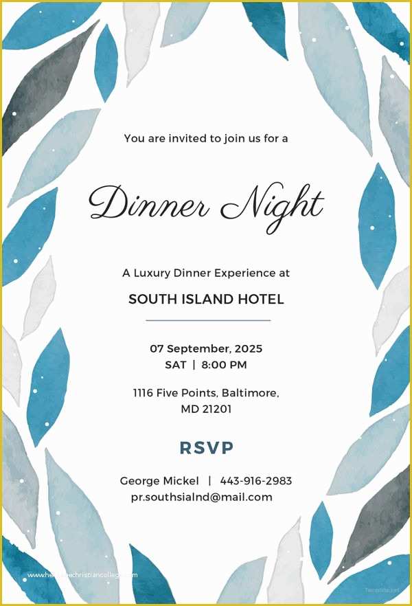 Dinner Invitation Templates Free Download Of Dinner Invitation Template 44 Free Psd Vector Eps Ai