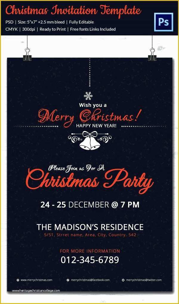 Dinner Invitation Templates Free Download Of Invite Template Holiday Party Invitation Free Christmas