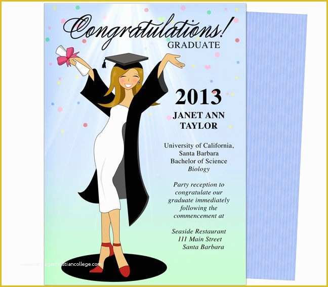 Diy Graduation Announcements Templates Free Of Cheer for the Graduate Graduation Party Announcement