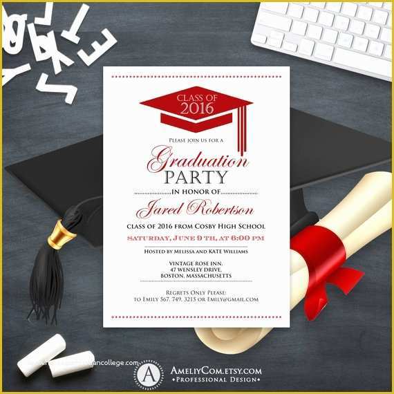 Diy Graduation Announcements Templates Free Of Graduation Announcement Boy Printable Template Red High School