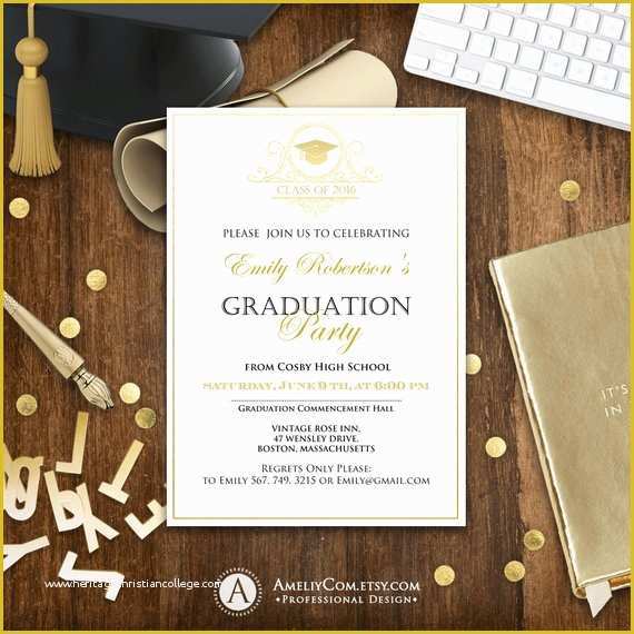 Diy Graduation Announcements Templates Free Of Graduation Announcement Printable Gold College Graduation