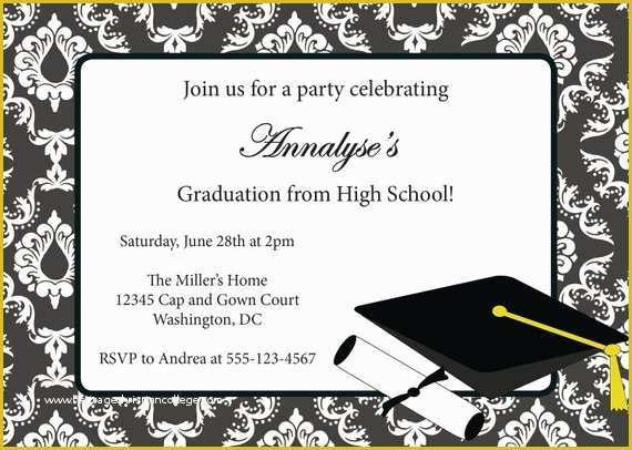 Diy Graduation Announcements Templates Free Of Graduation Invitation Many Colors Available Diy Printable