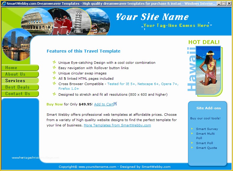 Dreamweaver Web Design Templates Free Of Fun Colors Travel Template