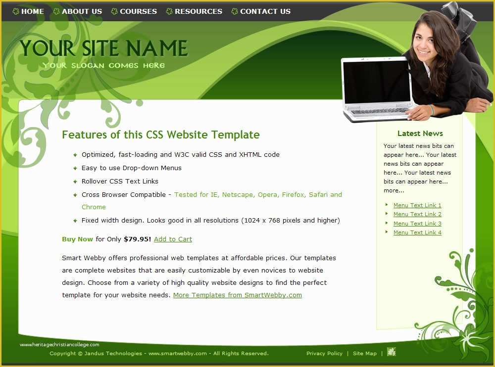 Dreamweaver Web Design Templates Free Of Go Green Elegant Template