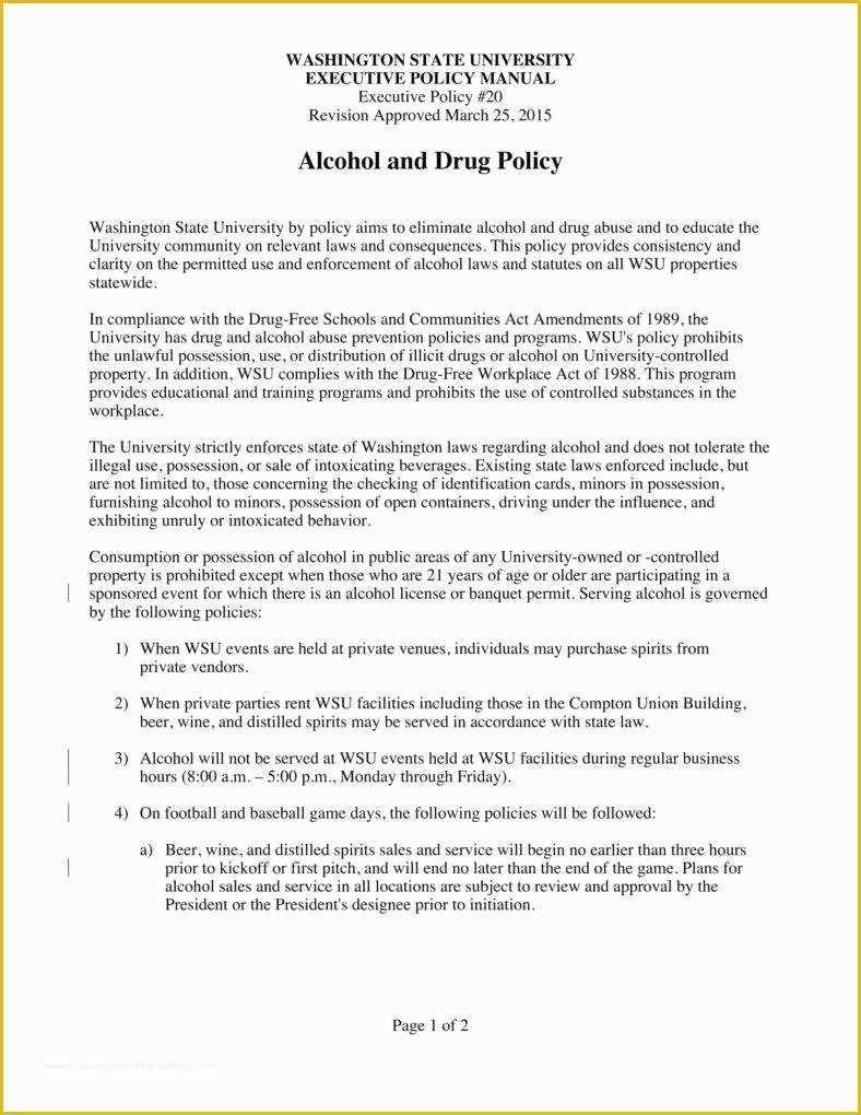 Drug and Alcohol Policy Template Free Of 5 Drug &amp; Alcohol Policy Templates Pdf Doc