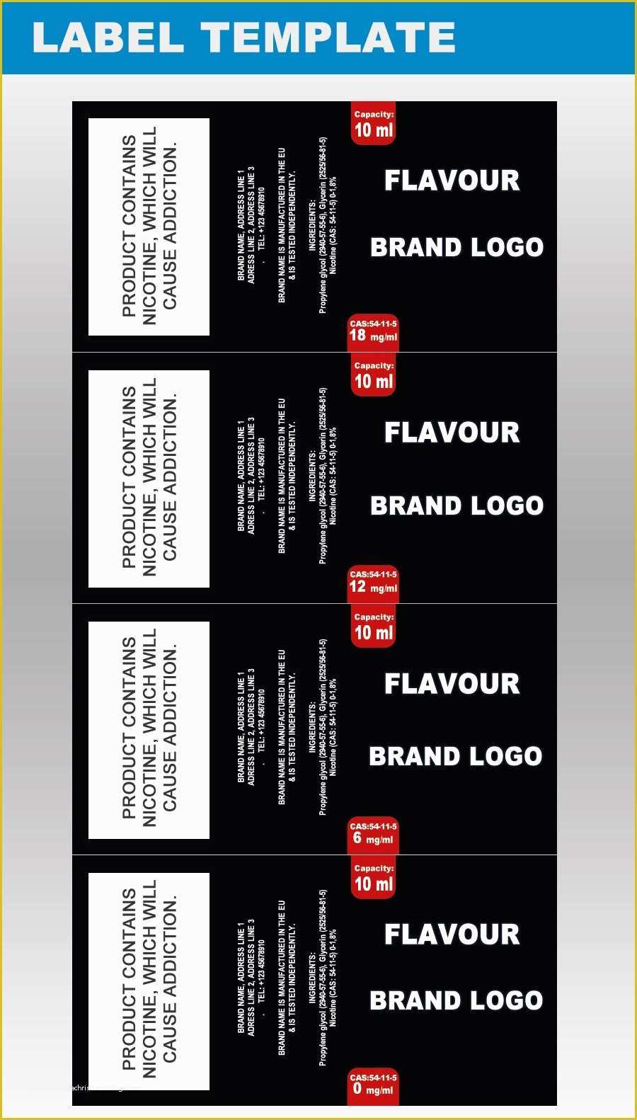 E Liquid Label Template Free Of Design Packaging Templates for E Juice Labels
