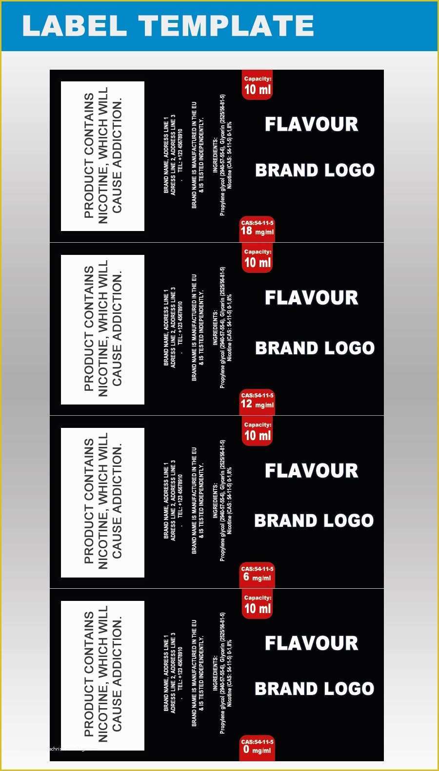 E Liquid Label Template Free Of Design Packaging Templates for E Juice Labels
