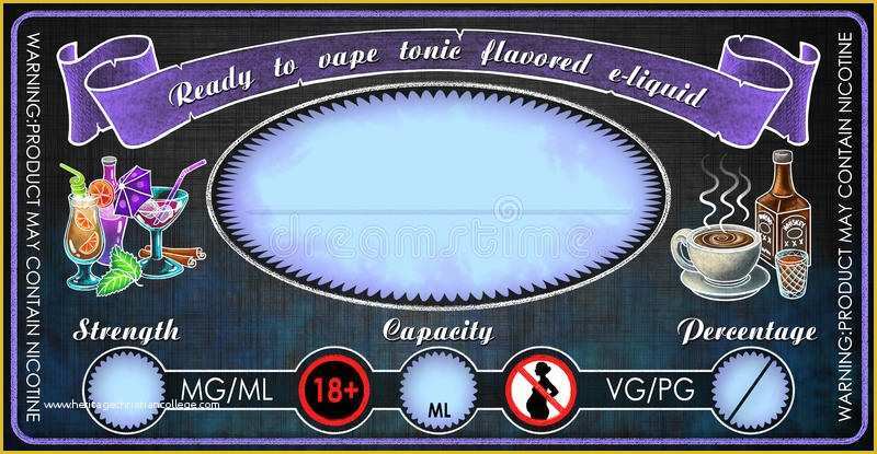 E Liquid Label Template Free Of Vape tonic Flavored E Cigarettes E Liquid Juice Bottle