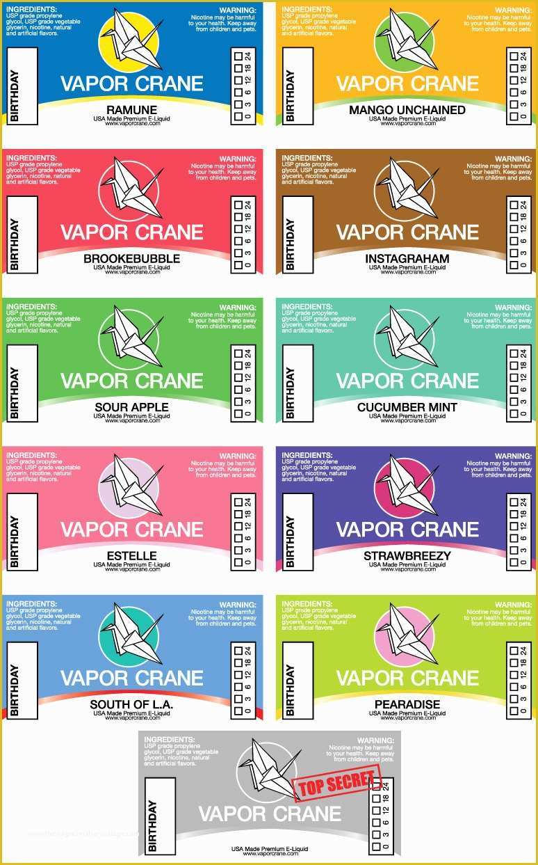 E Liquid Label Template Free Of Vapor Crane E Liquid Branding On Behance