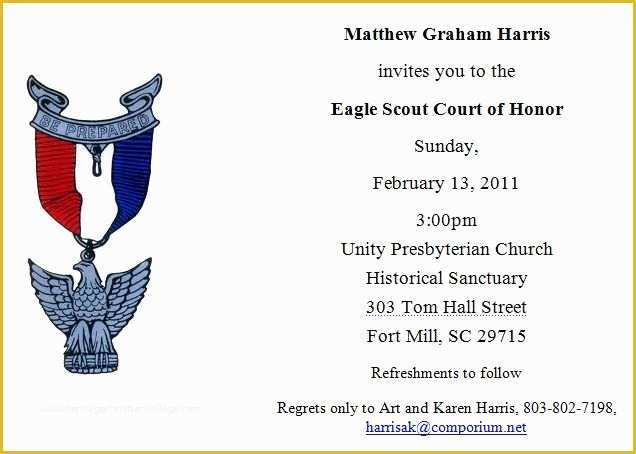 Eagle Court Of Honor Invitation Free Template Of 15 Best Images About Eagle Scout Stationary Ideas On