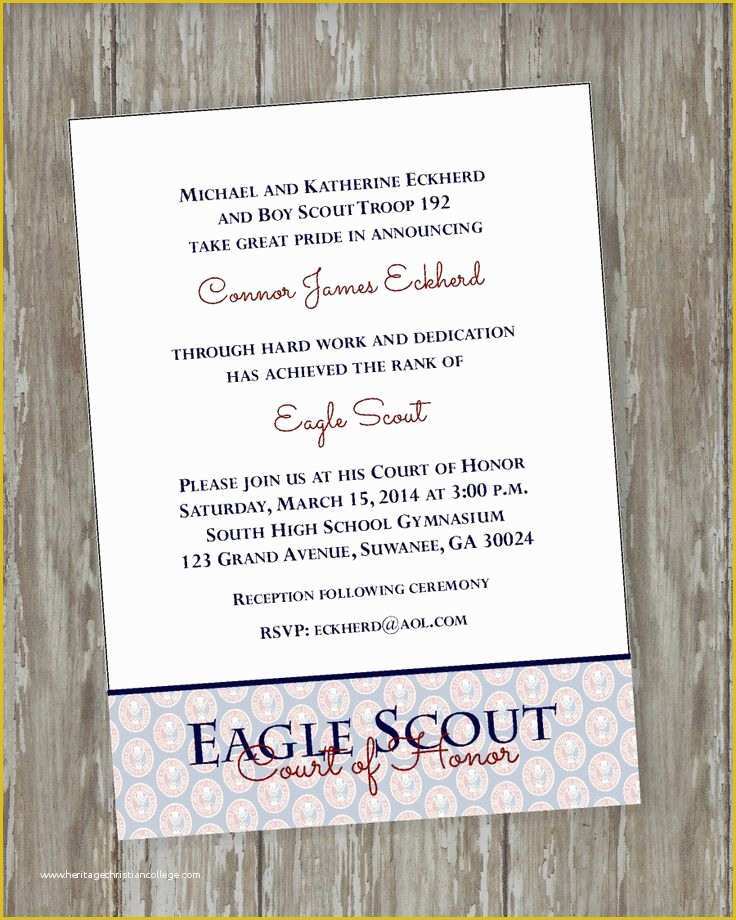42 Eagle Court Of Honor Invitation Free Template