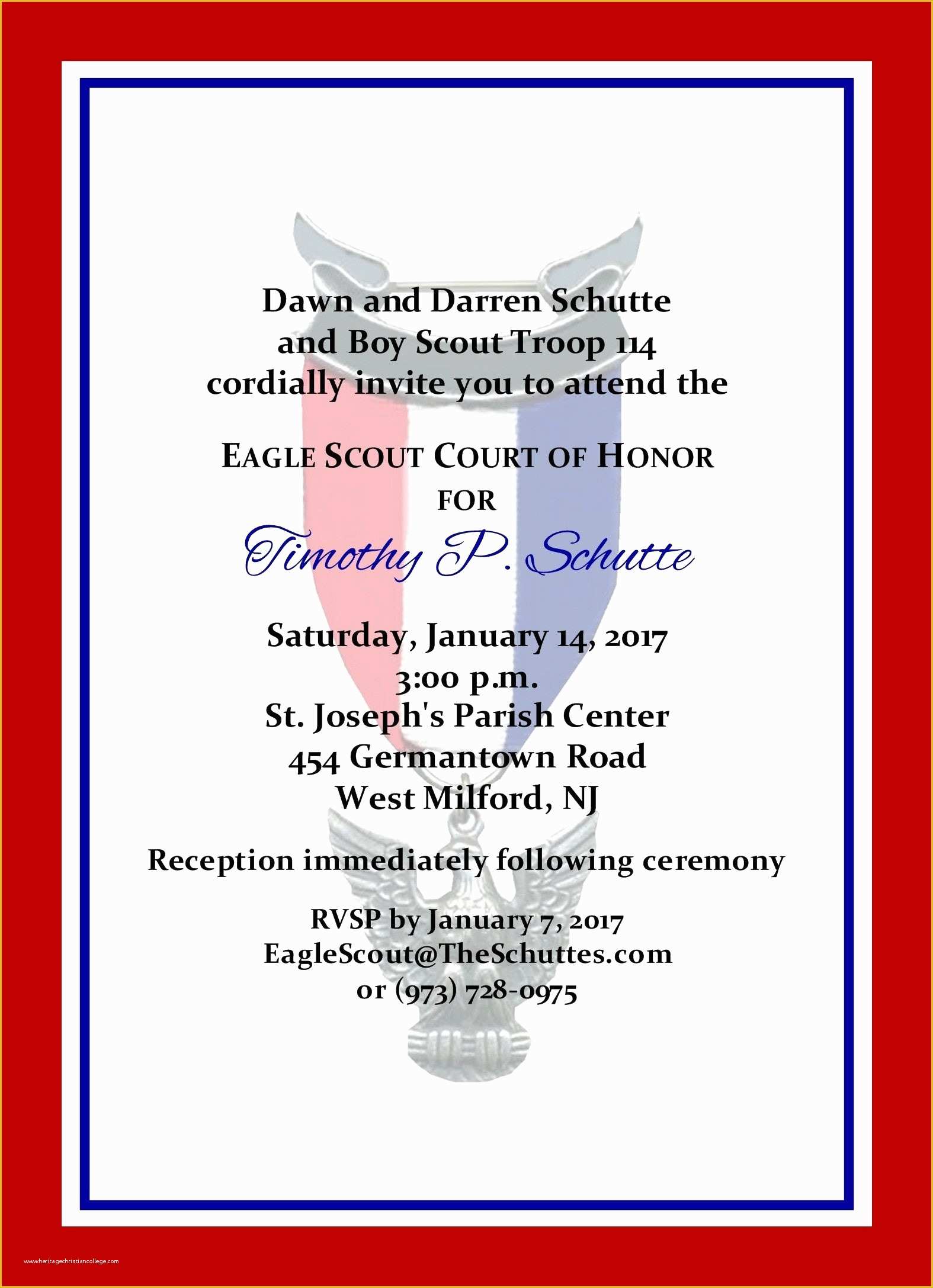 Eagle Court Of Honor Invitation Free Template Of Eagle Court Honor Invitation Free Template