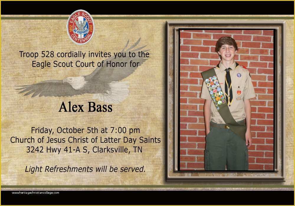 Eagle Court Of Honor Invitation Free Template Of Eagle Court Invitations