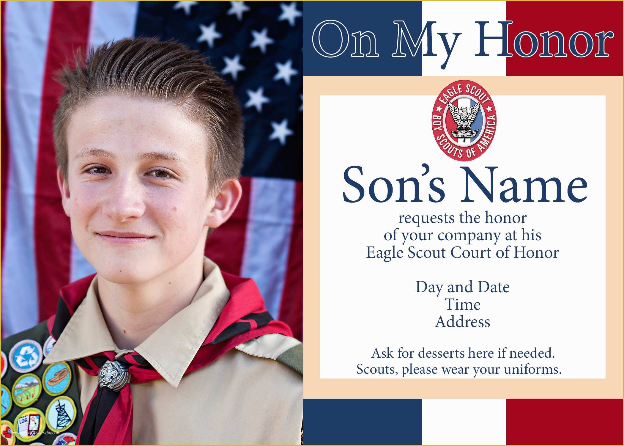 Eagle Court Of Honor Invitation Free Template Of Eagle Scout Court Of Honor Ideas and Free Printables