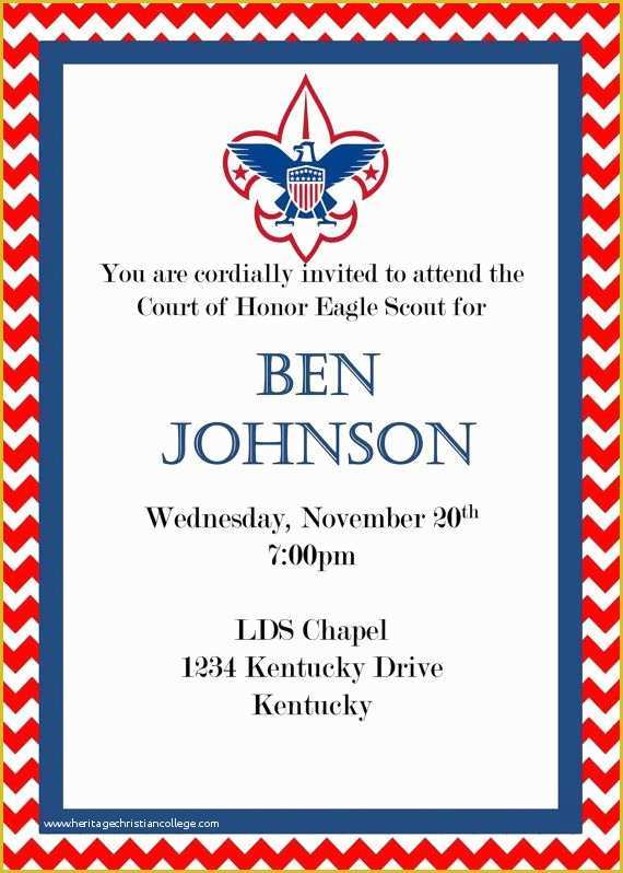 Eagle Court Of Honor Invitation Template