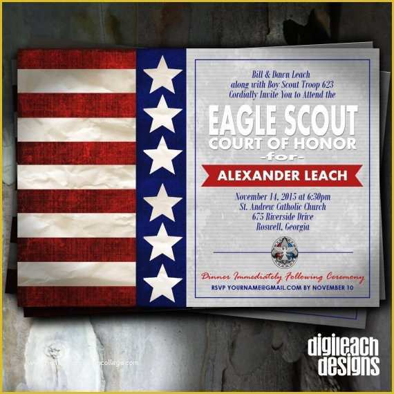 Eagle Court Of Honor Invitation Free Template Of Eagle Scout Court Of Honor Invitation Flag Digital File