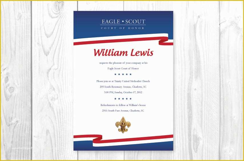 Eagle Court Of Honor Invitation Free Template Of Eagle Scout Court Of Honor Invitations Card by