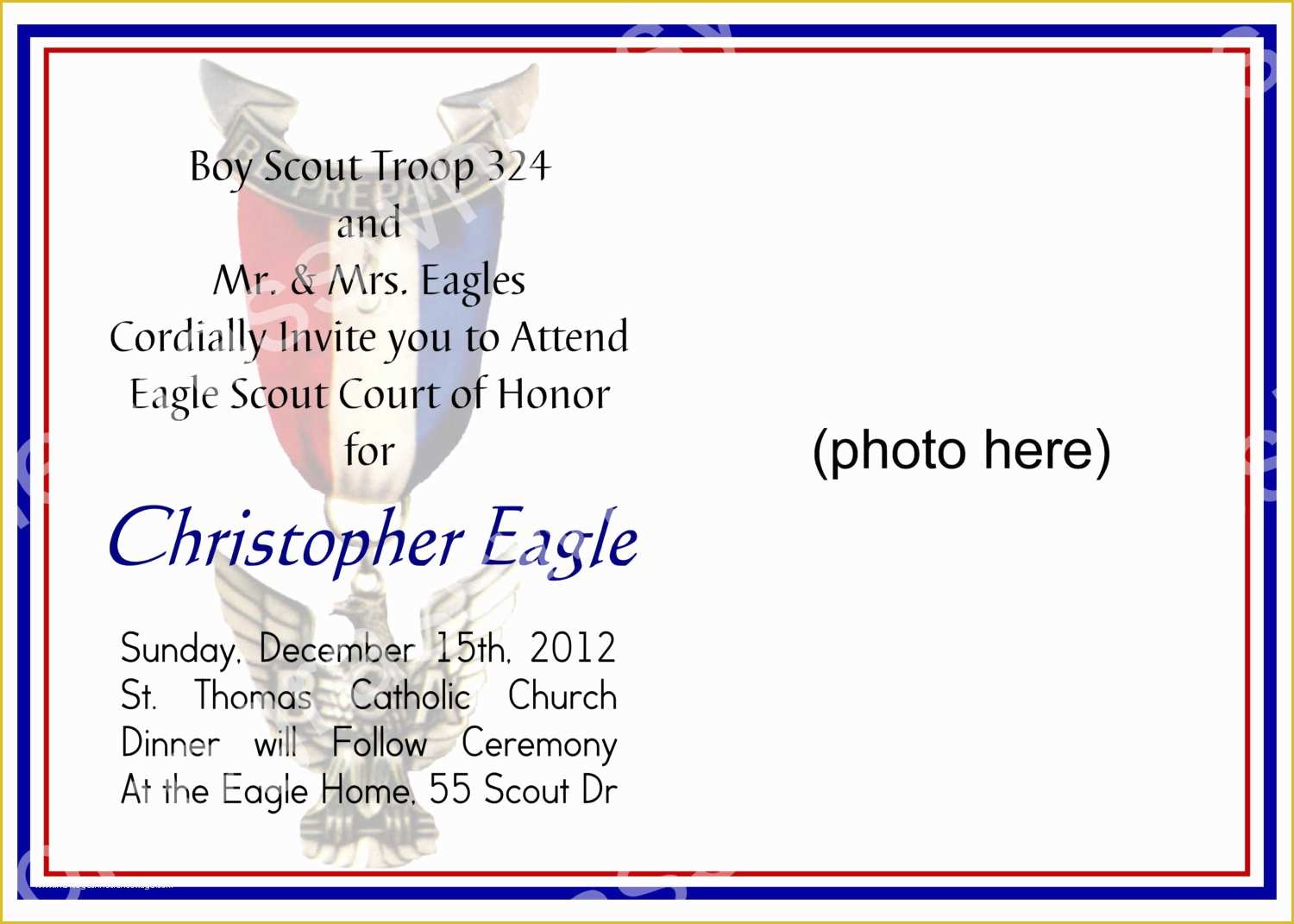 Eagle Court Of Honor Invitation Free Template Of Eagle Scout Invitations Template
