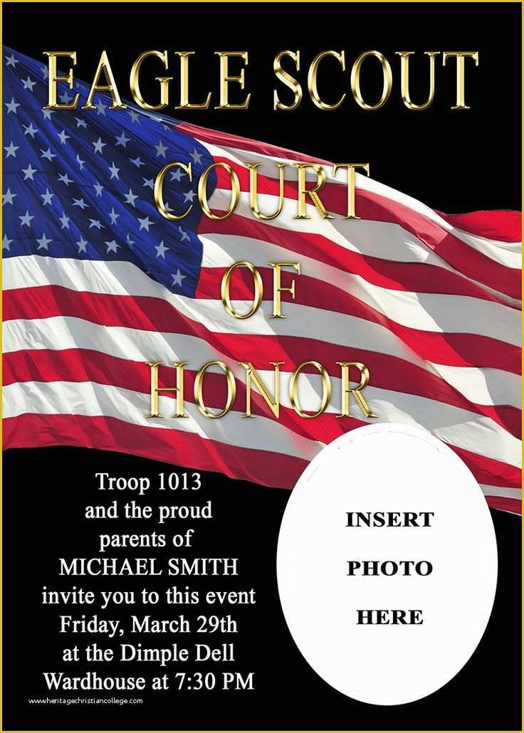 Eagle Court Of Honor Invitation Free Template Of Eagle Scout Program Pinterest