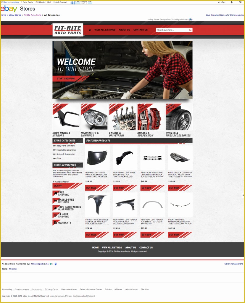 Ebay Templates Free HTML Code Of Fit Rite Auto Parts and Eye Catching Ebay Template