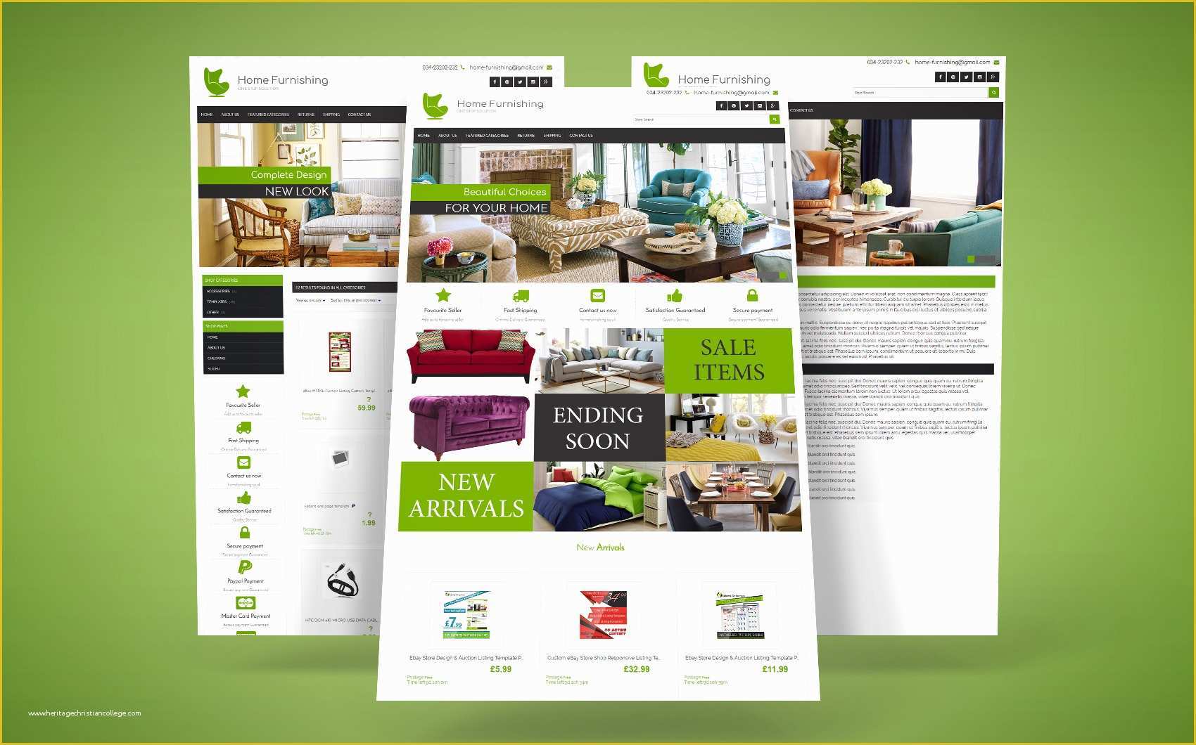 Ebay Templates Free HTML Code Of Home Furnishing Ebay Template