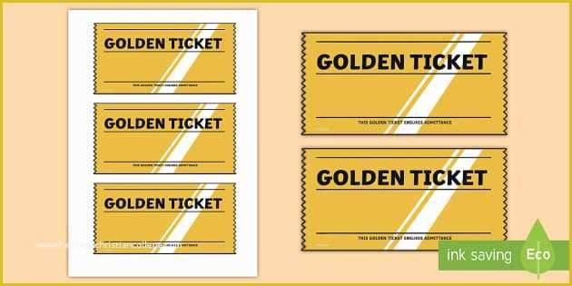 Editable Ticket Template Free Of Golden Ticket Editable Writing Template Golden Ticket