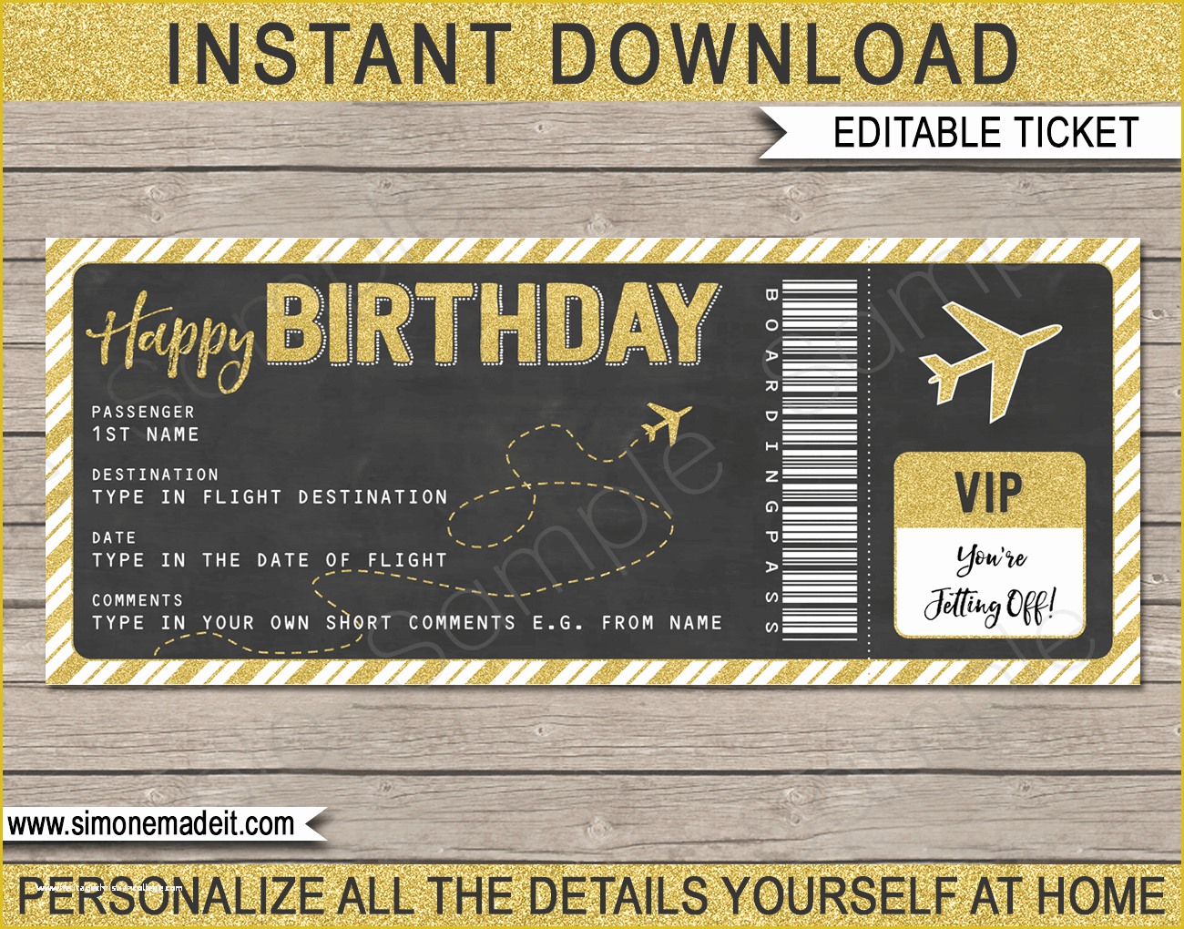 Editable Ticket Template Free Of Printable Boarding Pass Birthday Gift Ticket