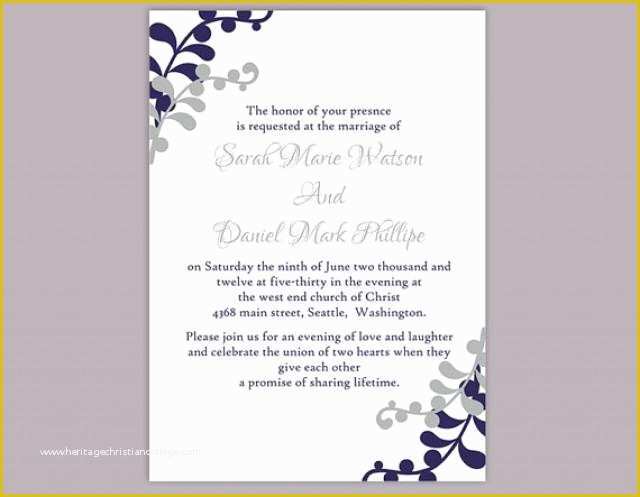 Editable Wedding Invitation Templates Free Download Of Diy Wedding Invitation Template Editable Word File Instant