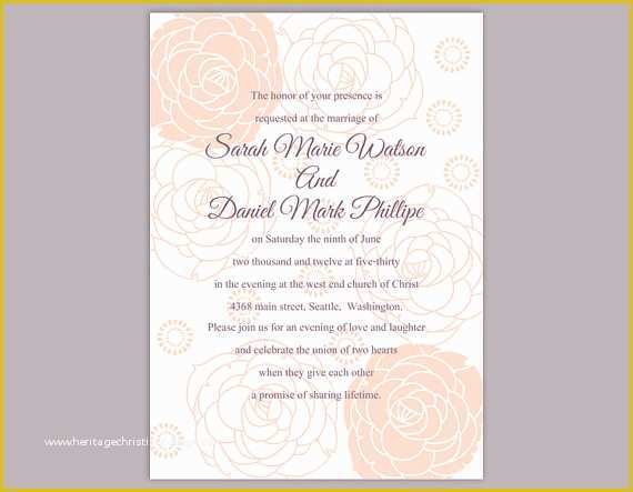 Editable Wedding Invitation Templates Free Download Of Diy Wedding Invitation Template Editable Word File Instant