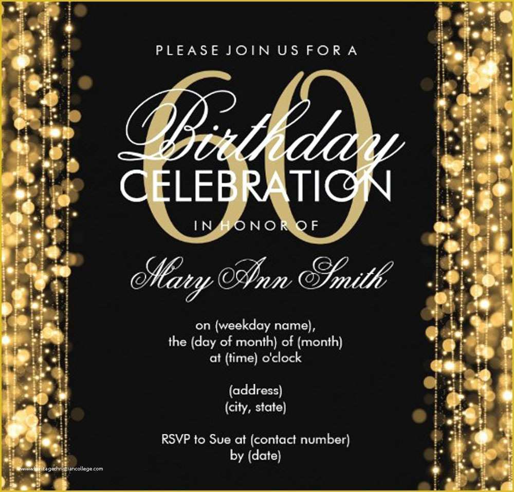 Elegant Birthday Invitation Templates Free Of 20 Ideas 60th Birthday Party Invitations Card Templates