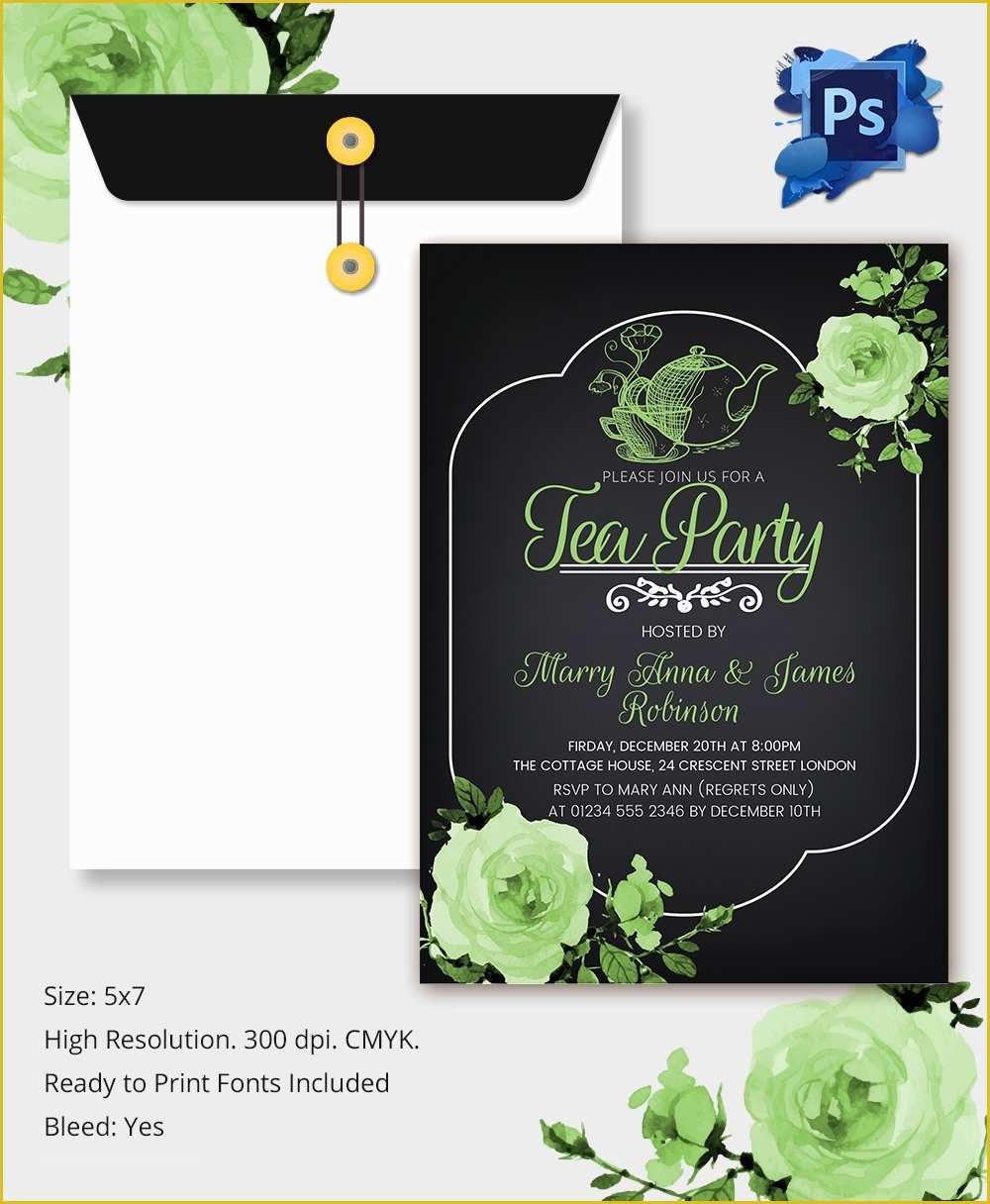 Elegant Birthday Invitation Templates Free Of 22 Tea Party Invitation Templates