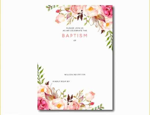 Elegant Birthday Invitation Templates Free Of Awesome Free Template Free Printable Baptism Floral