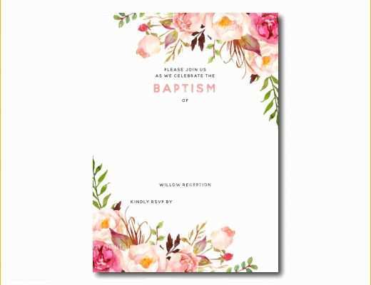Elegant Birthday Invitation Templates Free Of Awesome Free Template Free Printable Baptism Floral