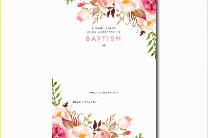Elegant Birthday Invitation Templates Free Of Awesome Free Template Free Printable Baptism Floral