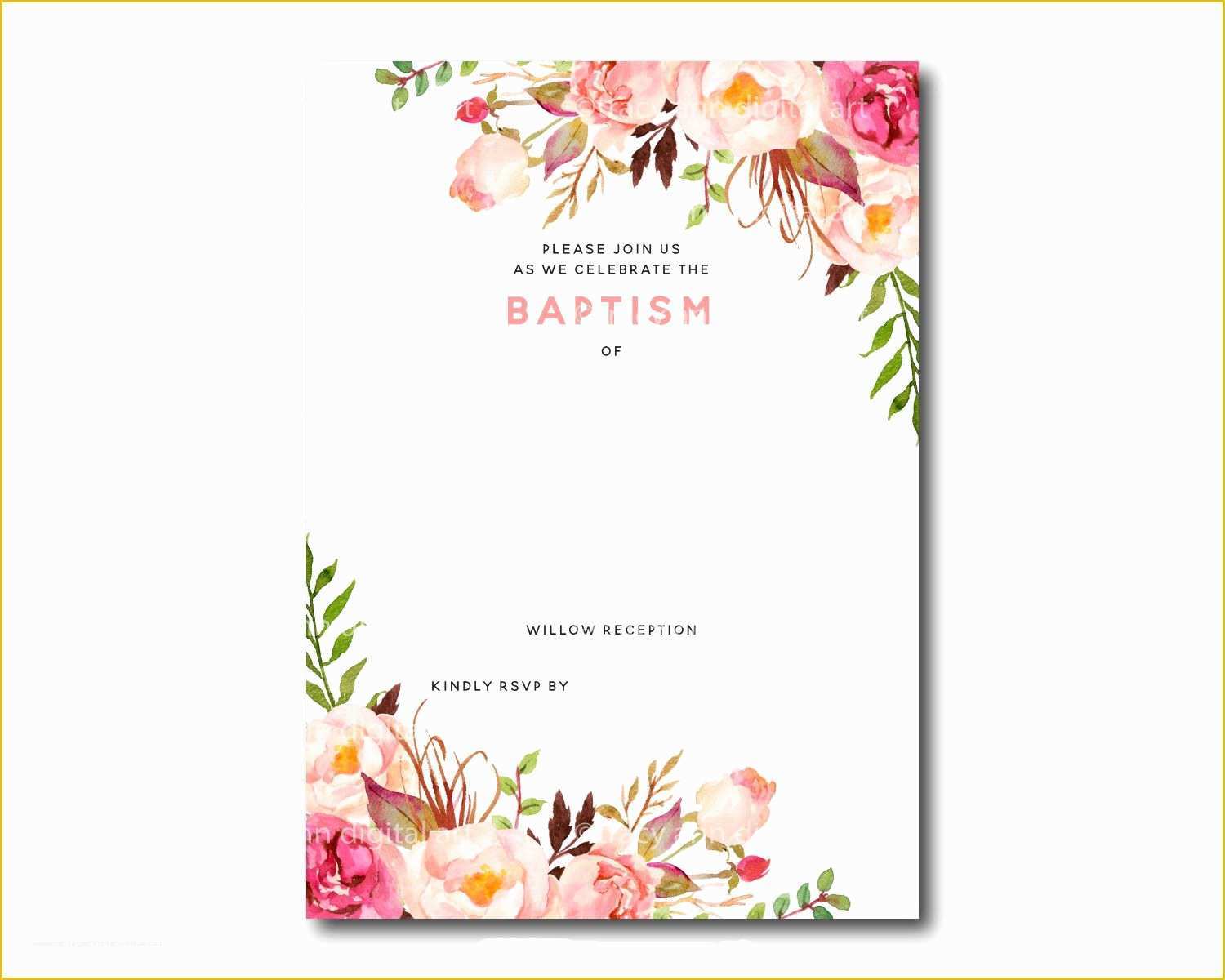 Elegant Birthday Invitation Templates Free Of Awesome Free Template Free Printable Baptism Floral