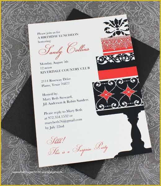 Elegant Birthday Invitation Templates Free Of Elegant Birthday Cake Invitation Template – Download & Print