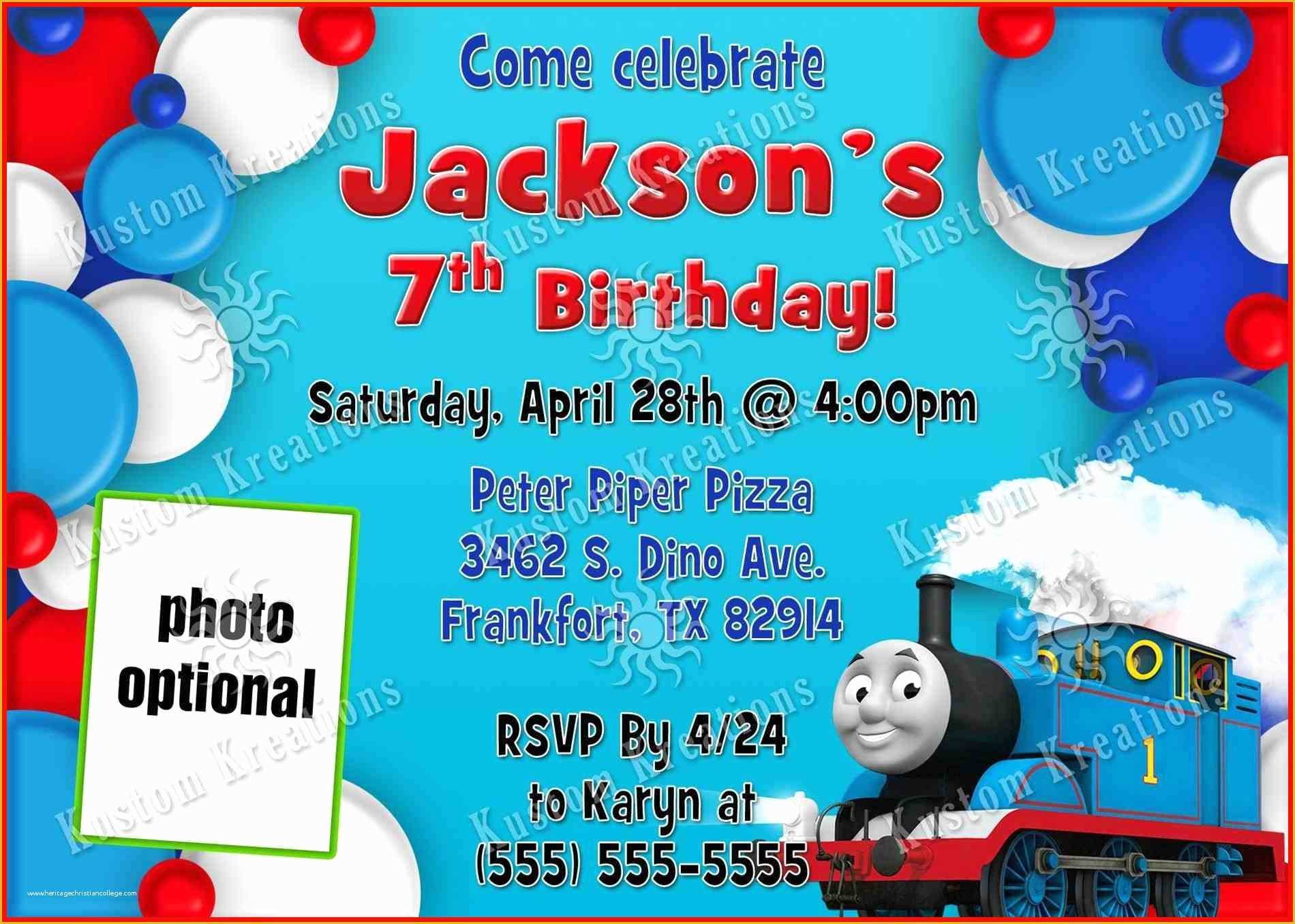 Elegant Birthday Invitation Templates Free Of Thomas the Train Birthday Invitations Template Free