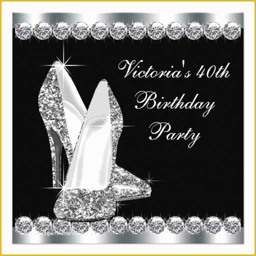 Elegant Birthday Invitation Templates Free Of Womans Elegant Black Birthday Party 5 25x5 25 Square Paper