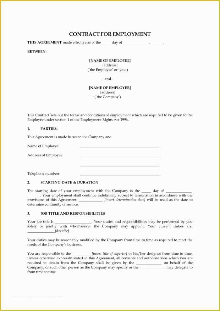 Employment Contract Template Free Of 1099 Employee Contract form Templates Resume Examples