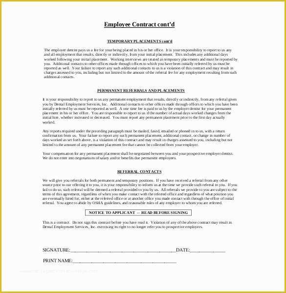 Employment Contract Template Free Of 21 Employment Agreement Templates – Free Word Pdf format