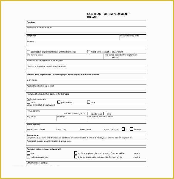 59 Employment Contract Template Free