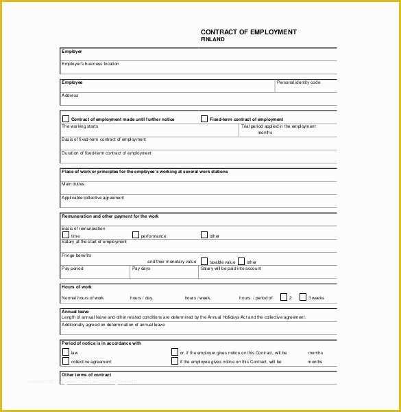 Employment Contract Template Free Of 21 Employment Agreement Templates – Free Word Pdf format